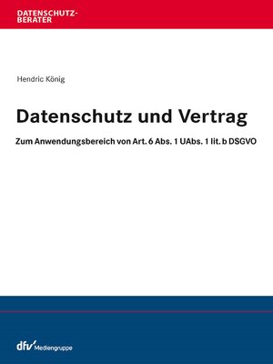 cover image of Datenschutz und Vertrag